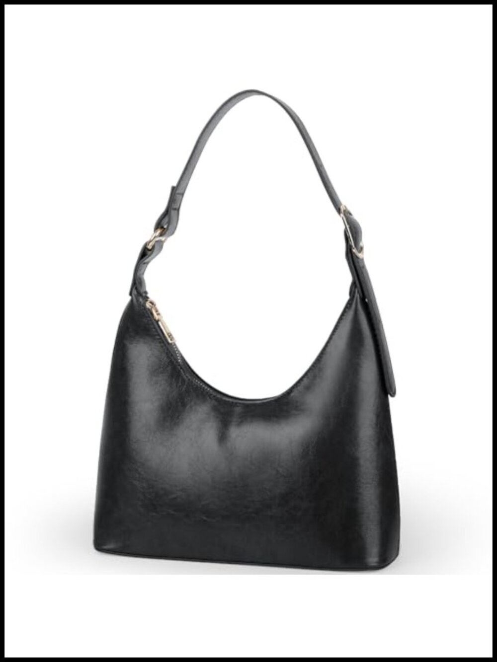 Vegan Leather Hobo Shoulder Bag Small Retro Crescent Purse
